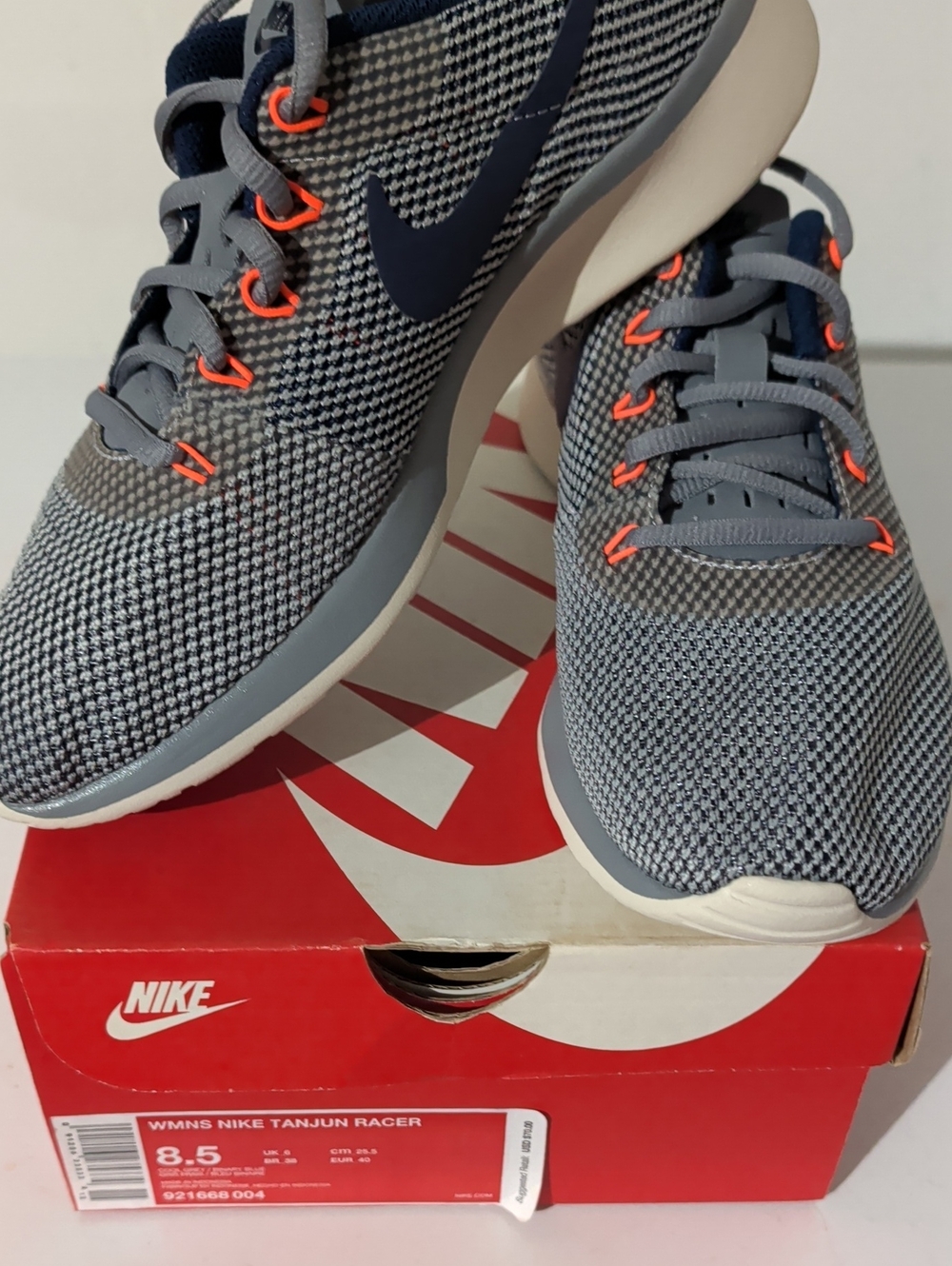 Nike Women Tanjun Racer Lightweight Grey/Blue Running Shoes